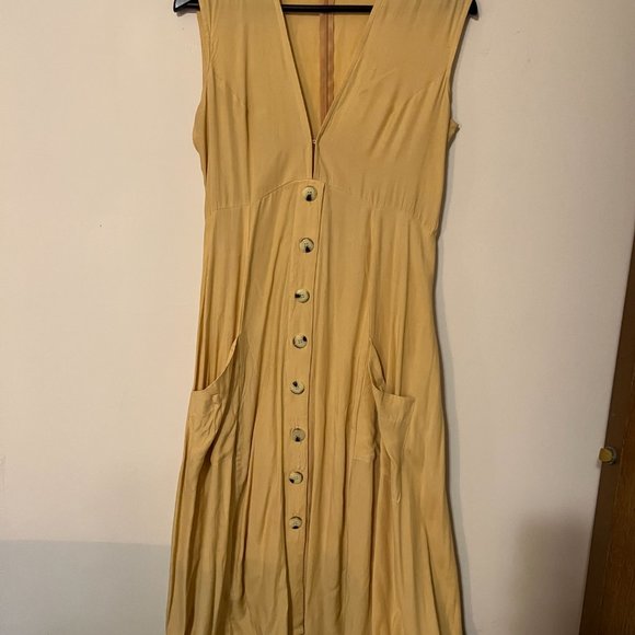 Sunshine Yellow Flowy Midi Dress - Picture 2 of 3